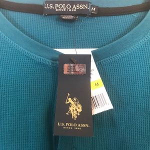 U.S. Polo Ass Blue Long-Sleeve Thermal Henley